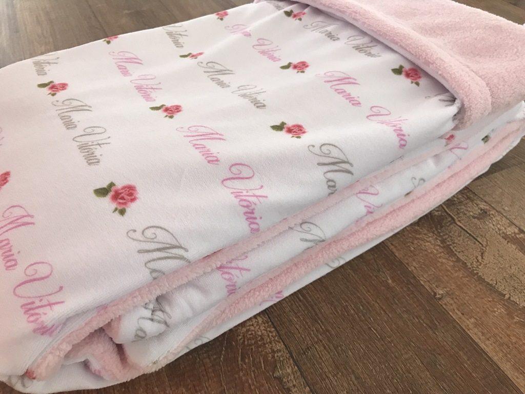 Manta Plush para Meninas Com Pompom - Unique Baby